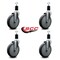 Service Caster 6'' Thermoplastic Rubber Wheel Swivel 1-1/2'' Expanding Stem Caster Set, 4PK SCC-EX20S614-TPRB-112-4 - alternate 2